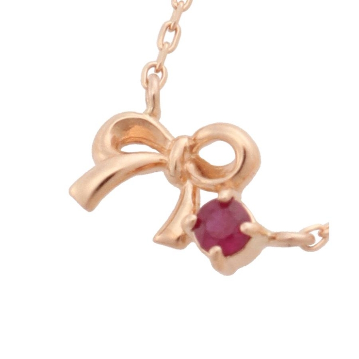 K10 PG リボンモチーフネックレス≪7月 誕生石≫ | Samantha Tiara | 詳細画像1 