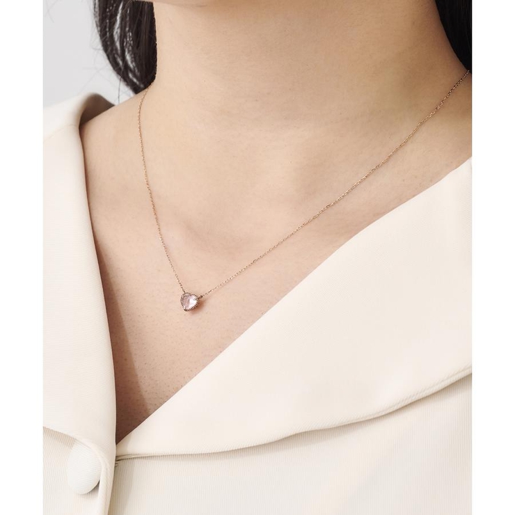 K10 PG ローズクォーツハートネックレス(小) | Samantha Tiara | 詳細画像7 