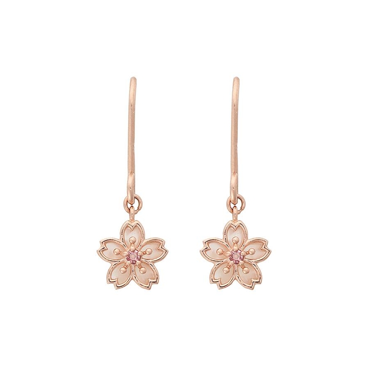 SILVER PGメッキ | サクラ フレームワイヤーピアス | Samantha Tiara