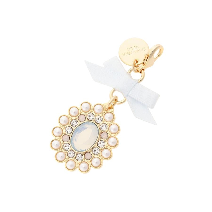 ライトブルー | リボンカラービジューファスナーチャーム | SAMANTHAVEGA