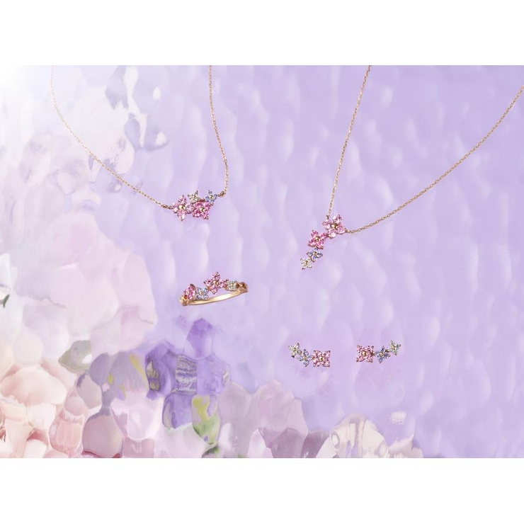 フラワーモチーフバンド グラデーション ネックレス[品番：STJW0013491 