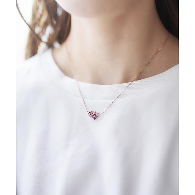 フラワーモチーフバンド グラデーション ネックレス[品番：STJW0013492 