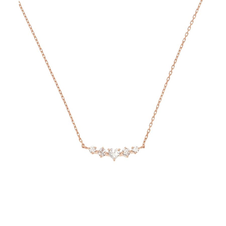 SILVER PGメッキ | ハートクリアストーンネックレス | Samantha Tiara