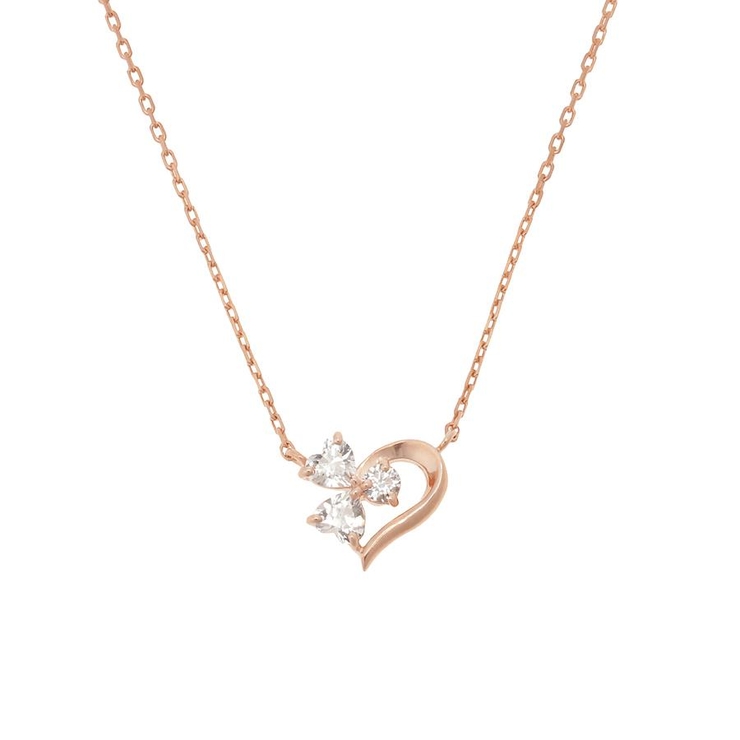 SILVER PGメッキ | ハートクリアストーンネックレス | Samantha Tiara