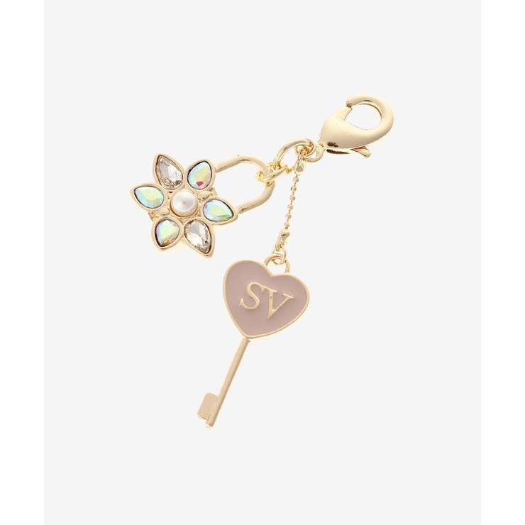 ピンクベージュ | パドロックハートキーチャーム | SAMANTHAVEGA