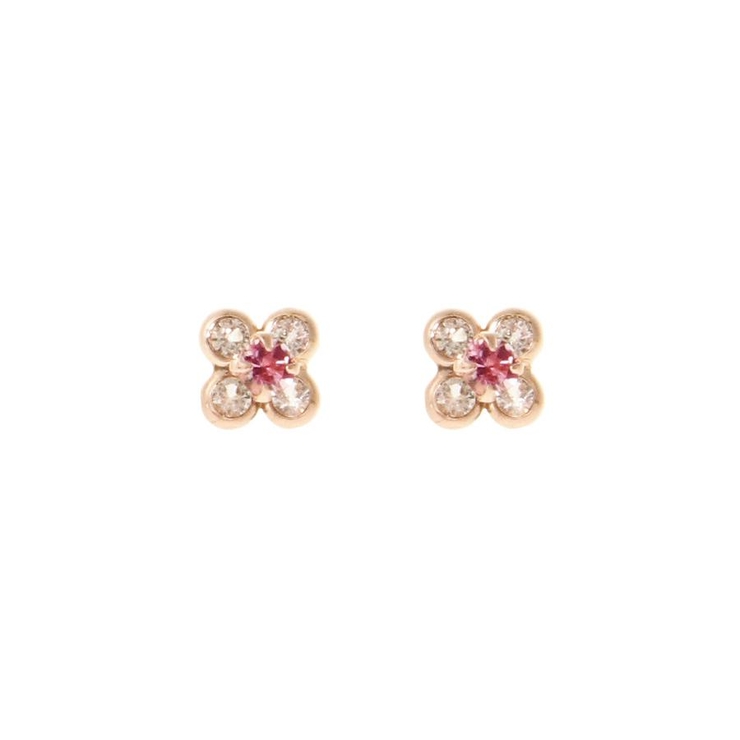 ≪10月 誕生石≫ ピンクトルマリン ピアス[品番：STJW0010851 