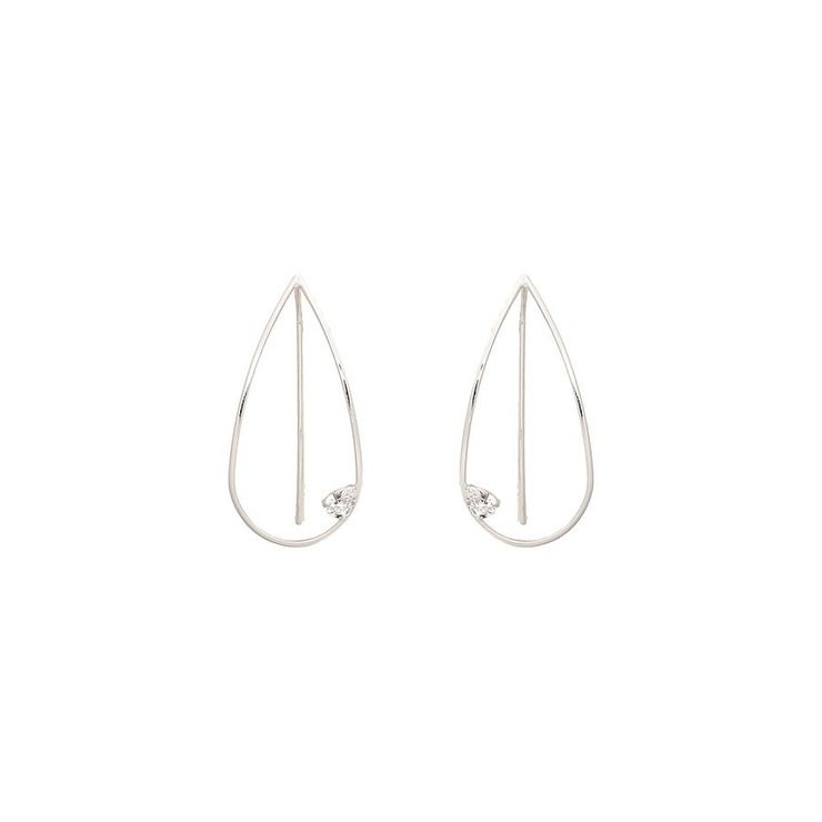 SILVER rhodiumメッキ | メタルストーン ピアス | Samantha Tiara