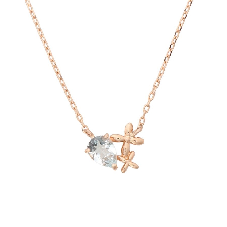 K10PG アクアマリンネックレス≪3月 誕生石≫[品番：STJW0014269