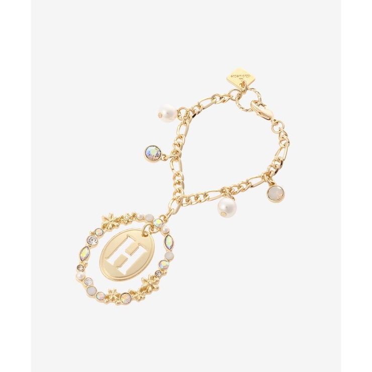 ゴールド | オーバルフラワーイニシャルバッグチャーム(H) | & chouette