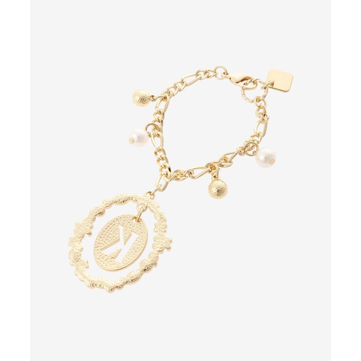 オーバルフラワーイニシャルバッグチャーム(K) | & chouette | 詳細画像2 