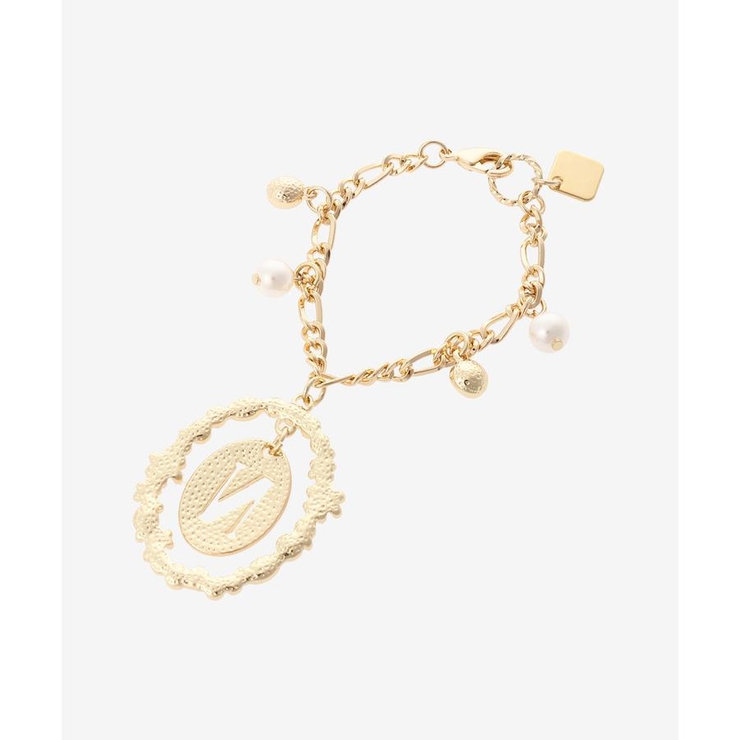 オーバルフラワーイニシャルバッグチャーム(N) | & chouette | 詳細画像2 