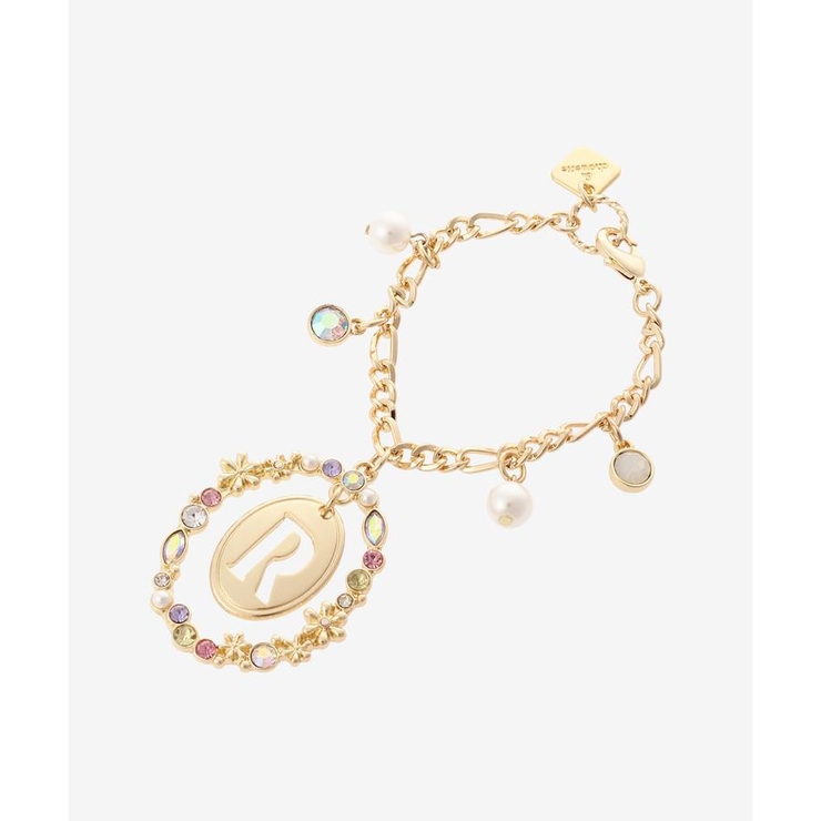 ゴールド | オーバルフラワーイニシャルバッグチャーム(R) | & chouette