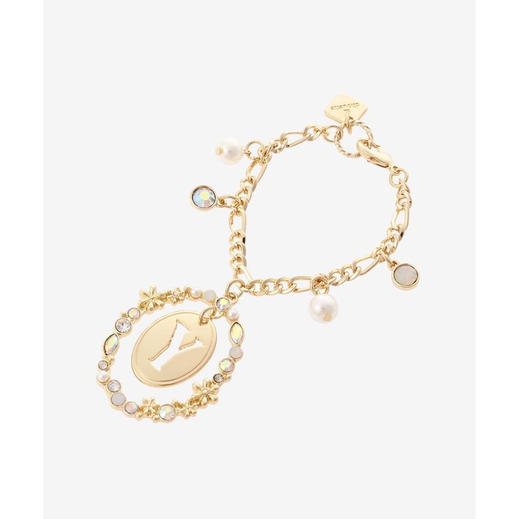 オーバルフラワーイニシャルバッグチャーム(Y) | & chouette | 詳細画像1 