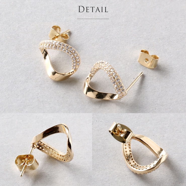 ハーフストーンツイストキャッチピアス 低アレルギー素材 ピアス | sankyo shokai  | 詳細画像6 