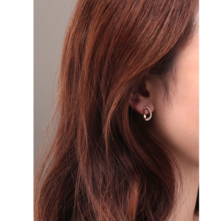ハーフストーンツイストキャッチピアス 低アレルギー素材 ピアス | sankyo shokai  | 詳細画像3 
