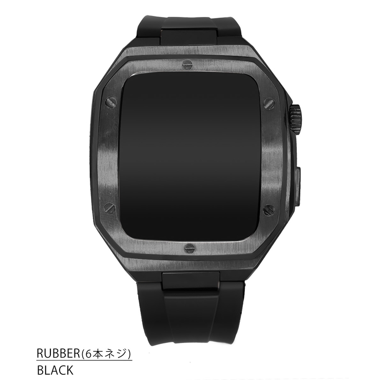 特別価格Apple Watchステンレスケースラバーバンド44mmゴールド黒