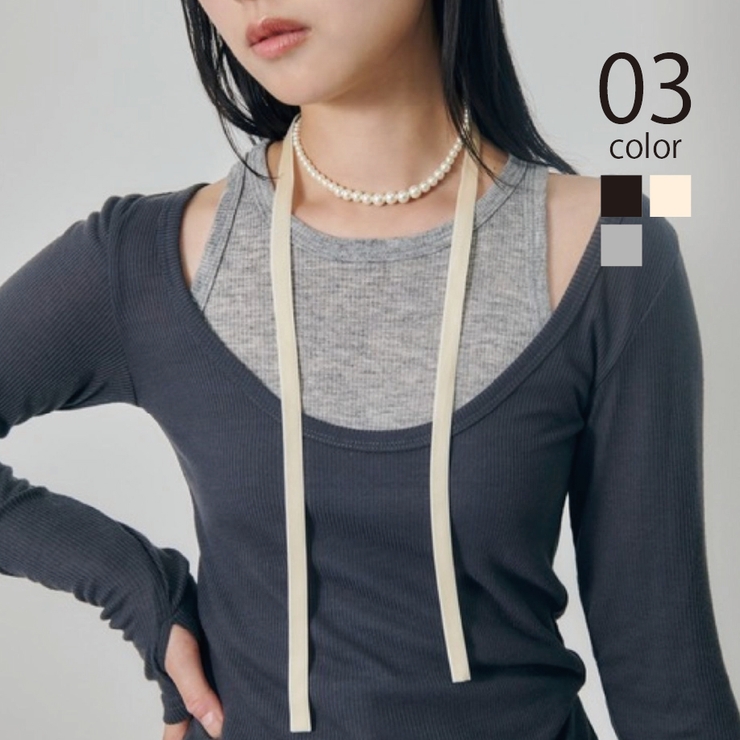 【GOLDY】ベロア タイ パール ネックレス 3251009 | SETUP7【WOMEN】 | 詳細画像1 
