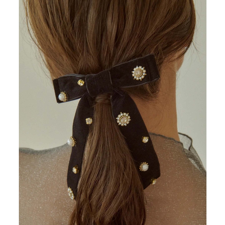 【GOLDY】デコラティブ ベロア リボン バレッタ 6241103 | SETUP7【WOMEN】 | 詳細画像3 