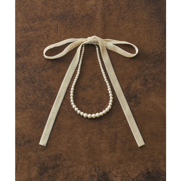 ホワイト | 【GOLDY】ベロア タイ パール ネックレス 3251009 | SETUP7【WOMEN】