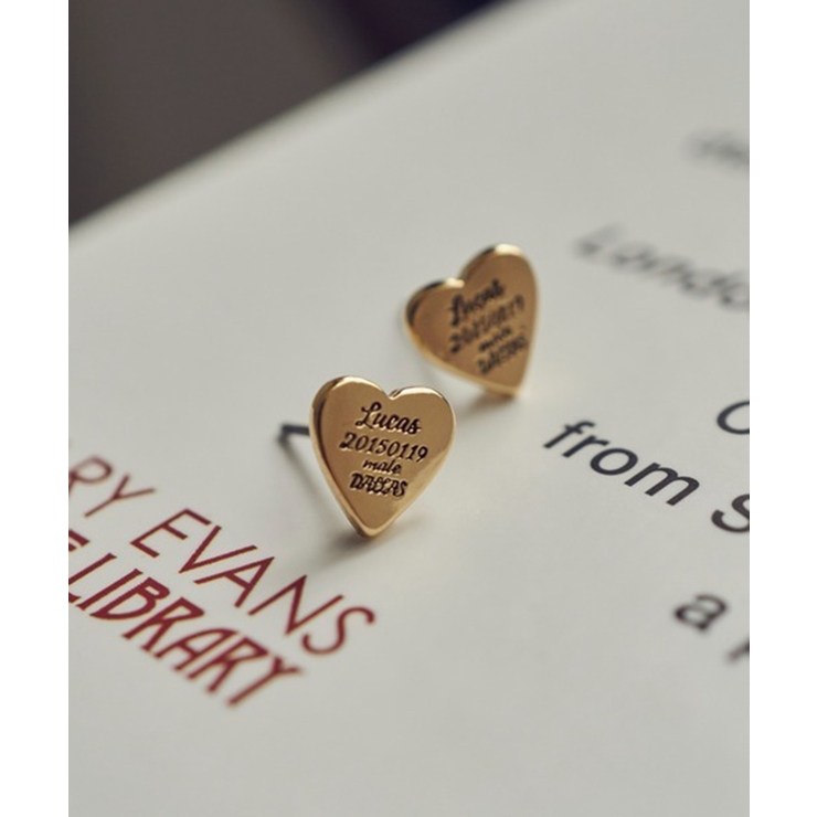 ゴールド | 【GOLDY】ルーカス ハート ID プレート ピアス 1251003 | SETUP7【WOMEN】