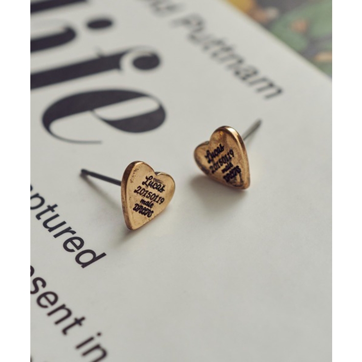 ゴールド系その他2 | 【GOLDY】ルーカス ハート ID プレート ピアス 1251003 | SETUP7【WOMEN】
