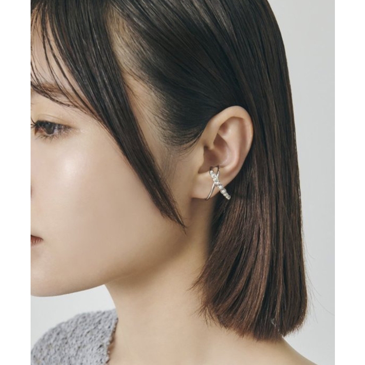 シルバー | 【GOLDY】クロス ライン ドループ イヤーカフ 2251011 | SETUP7【WOMEN】