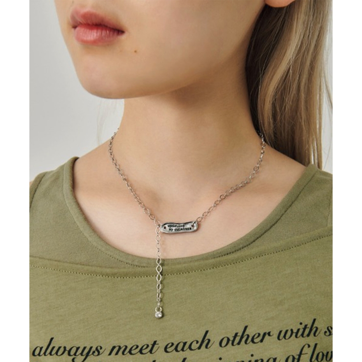 シルバー | 【GOLDY】レタリング プレート チェーン ネックレス 3251013 | SETUP7【WOMEN】