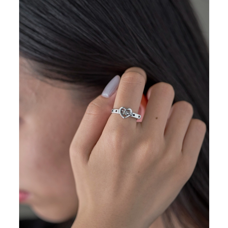 SETUP7】シルバー925ハートモチーフリング/フリーサイズ SSS-4[品番