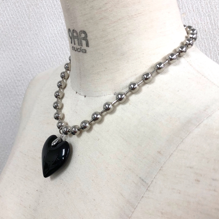 BIGボールチェーンハートネックレス 春 夏[品番：SHNW0011426