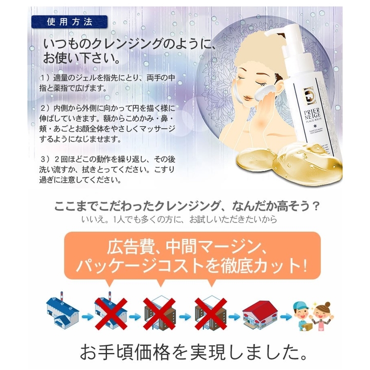 生コラーゲン クレンジングジェル 150g プラセンタ AHA つっぱらない | 白くま化粧品 | 詳細画像8 