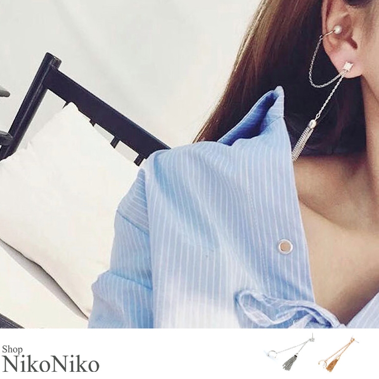 冬新作 チェーンタッセルピアス ma | ShopNikoNiko | 詳細画像1 