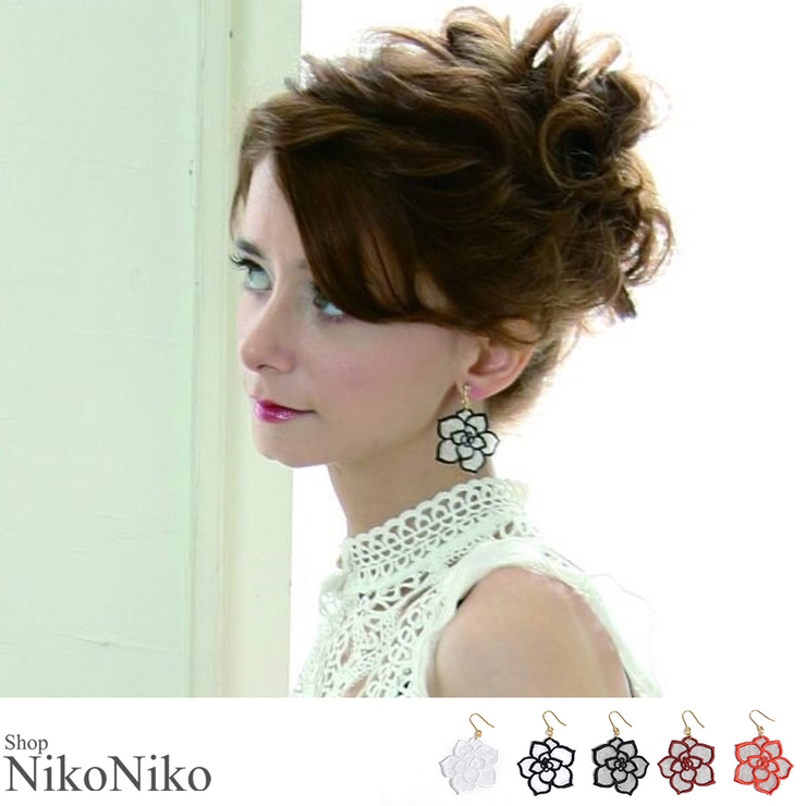 夏新作 ピオニ刺繍ピアス ma | ShopNikoNiko | 詳細画像1 