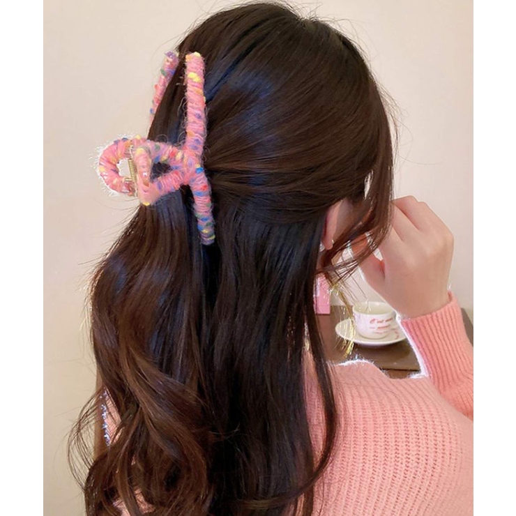 ヘアクリップ マーブルピンク ANEMONE ヘアクリップ マーブルカラーヘアクリップ「2本セット