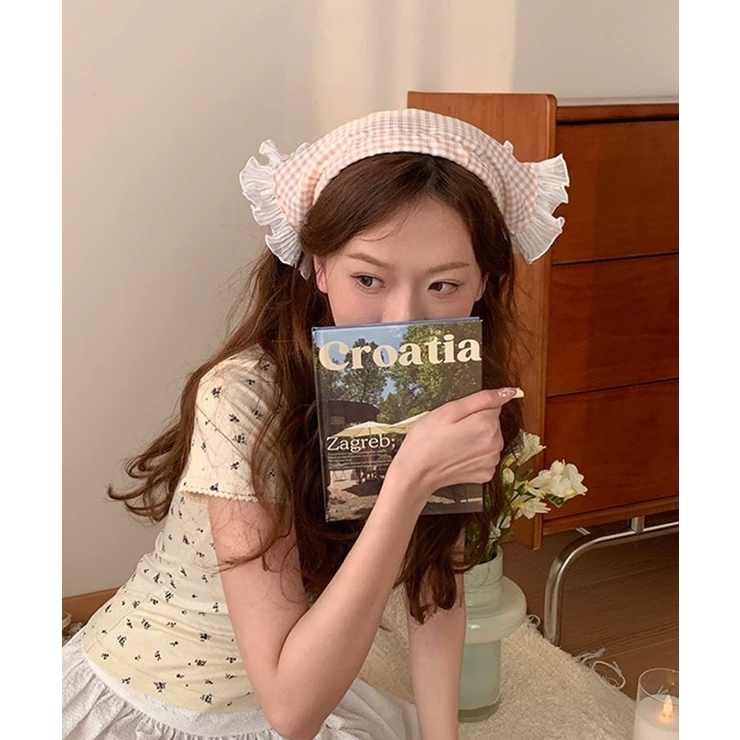 冬新作 ギンガムチェックリル カチューシャ型 | ShopNikoNiko | 詳細画像7 