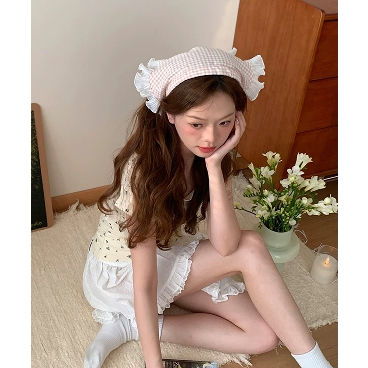 冬新作 ギンガムチェックリル カチューシャ型 | ShopNikoNiko | 詳細画像8 