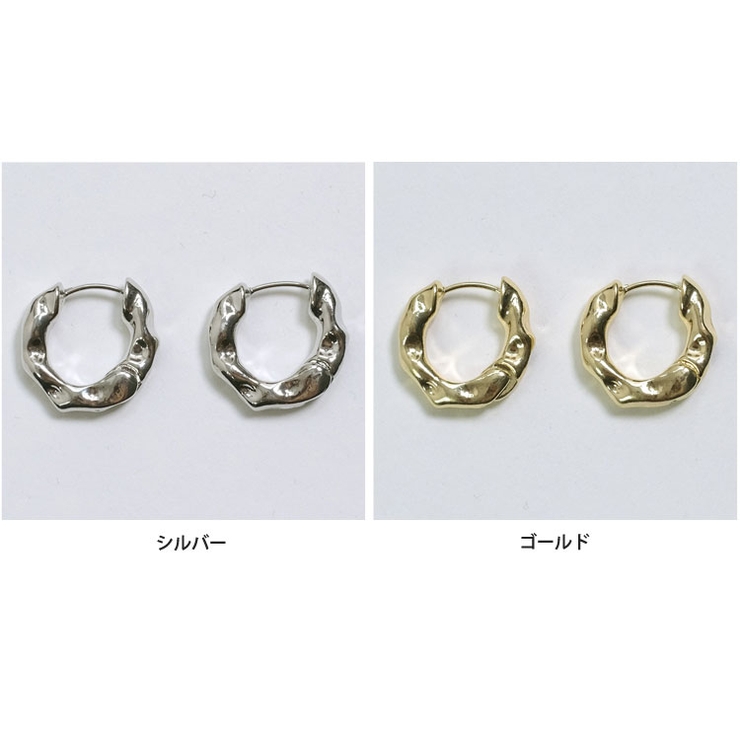 夏新作 凸凹テクスチャー リングフープピアス | ShopNikoNiko | 詳細画像2 
