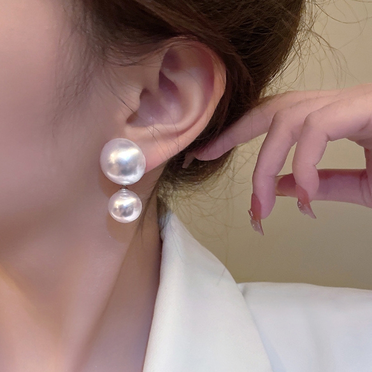 ete（エテ）の「○K10YG ピース パール ピアス（ピアス（片耳用