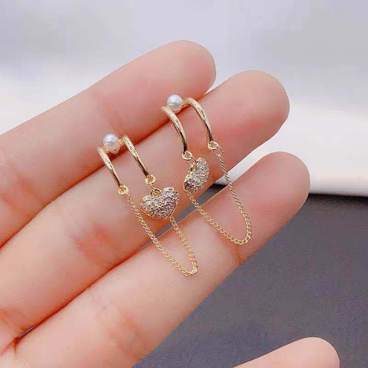 パール ピアス ハート レディース 揺れる アクセサリー かわいい キラキラ | shoppinggo | 詳細画像8 