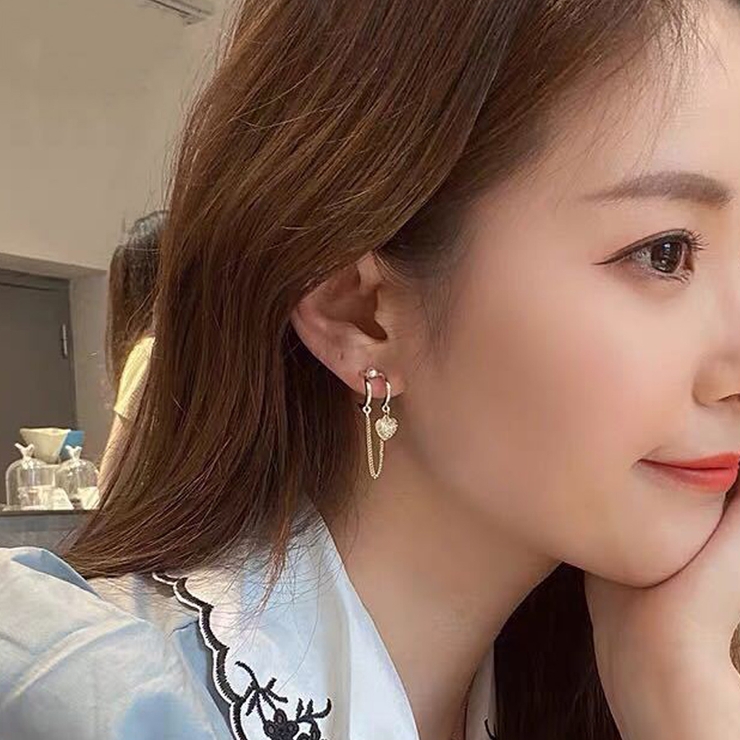 パール ピアス ハート レディース 揺れる アクセサリー かわいい キラキラ | shoppinggo | 詳細画像10 