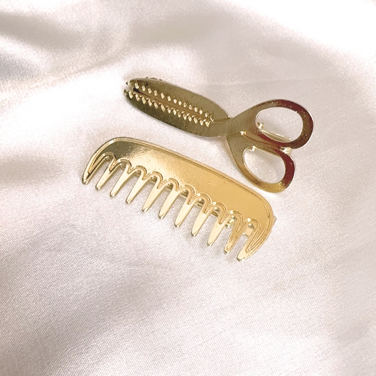 ワニクリップ 長四角 3.2cm 30個セット ヘアクリップ