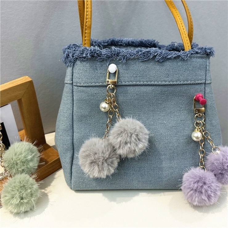 グレー | ポンポン ファーチャーム ふわふわ | shoppinggo