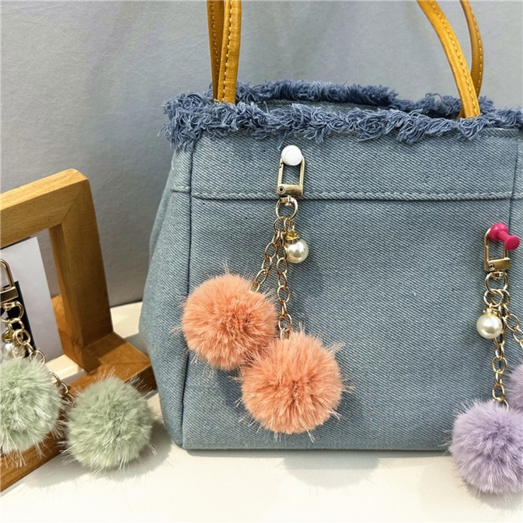 オレンジ | ポンポン ファーチャーム ふわふわ | shoppinggo