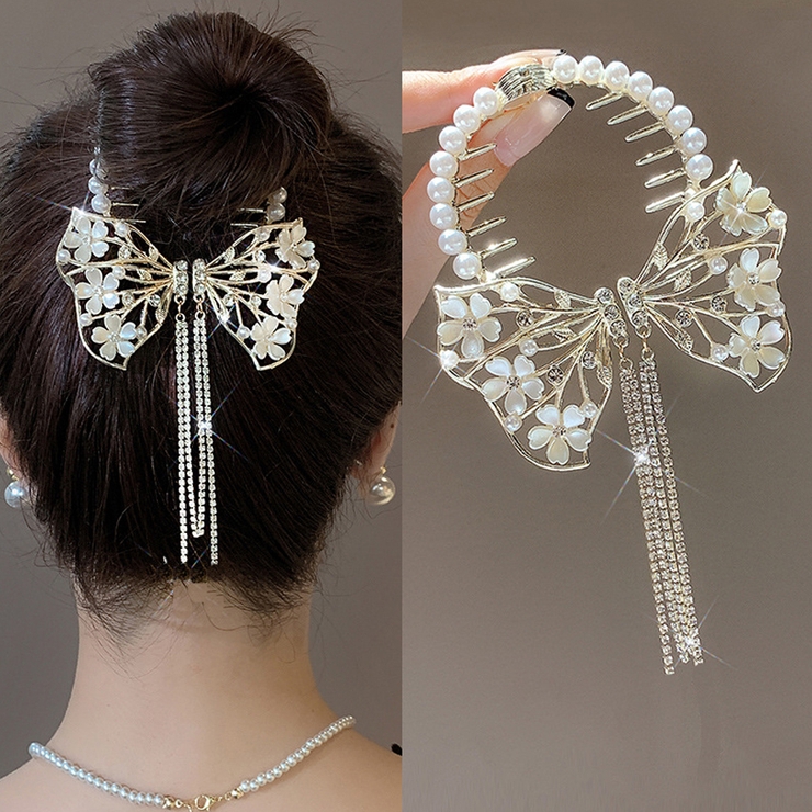 ヘアクリップ はな ゆらゆらチェーン付き | shoppinggo | 詳細画像3 