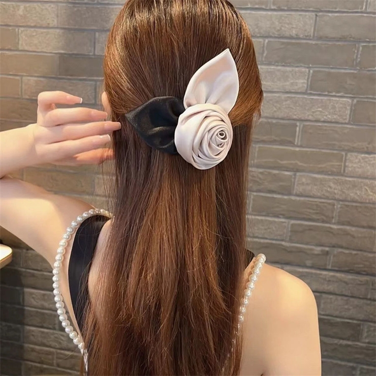 Qoo10] バンスクリップ バラ 薔薇 ヘアクリップ