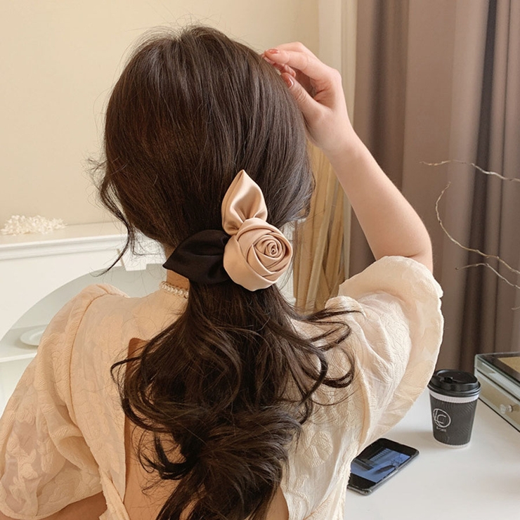 はなバレッタ バラヘアクリップ ヘアアクセ[品番：JRKW0005239