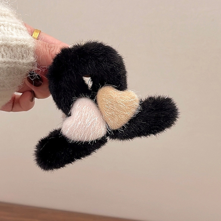 ブラック | ヘアクリップ ハート バンスクリップ | shoppinggo