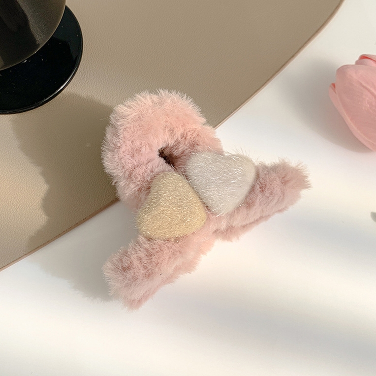 ピンク | ヘアクリップ ハート バンスクリップ | shoppinggo