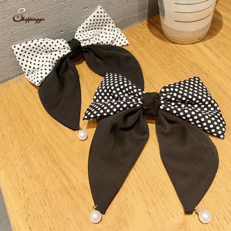 リボンバレッタ パールヘアクリップ 清楚 | shoppinggo | 詳細画像1 