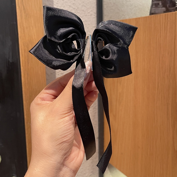 ブラック | ヘアピン2個セット リボン ヘアアクセサリー | shoppinggo