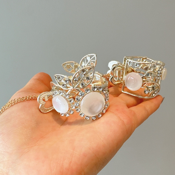 キラキラヘアクリップ はな ゆらゆらチェーン付き | shoppinggo | 詳細画像4 